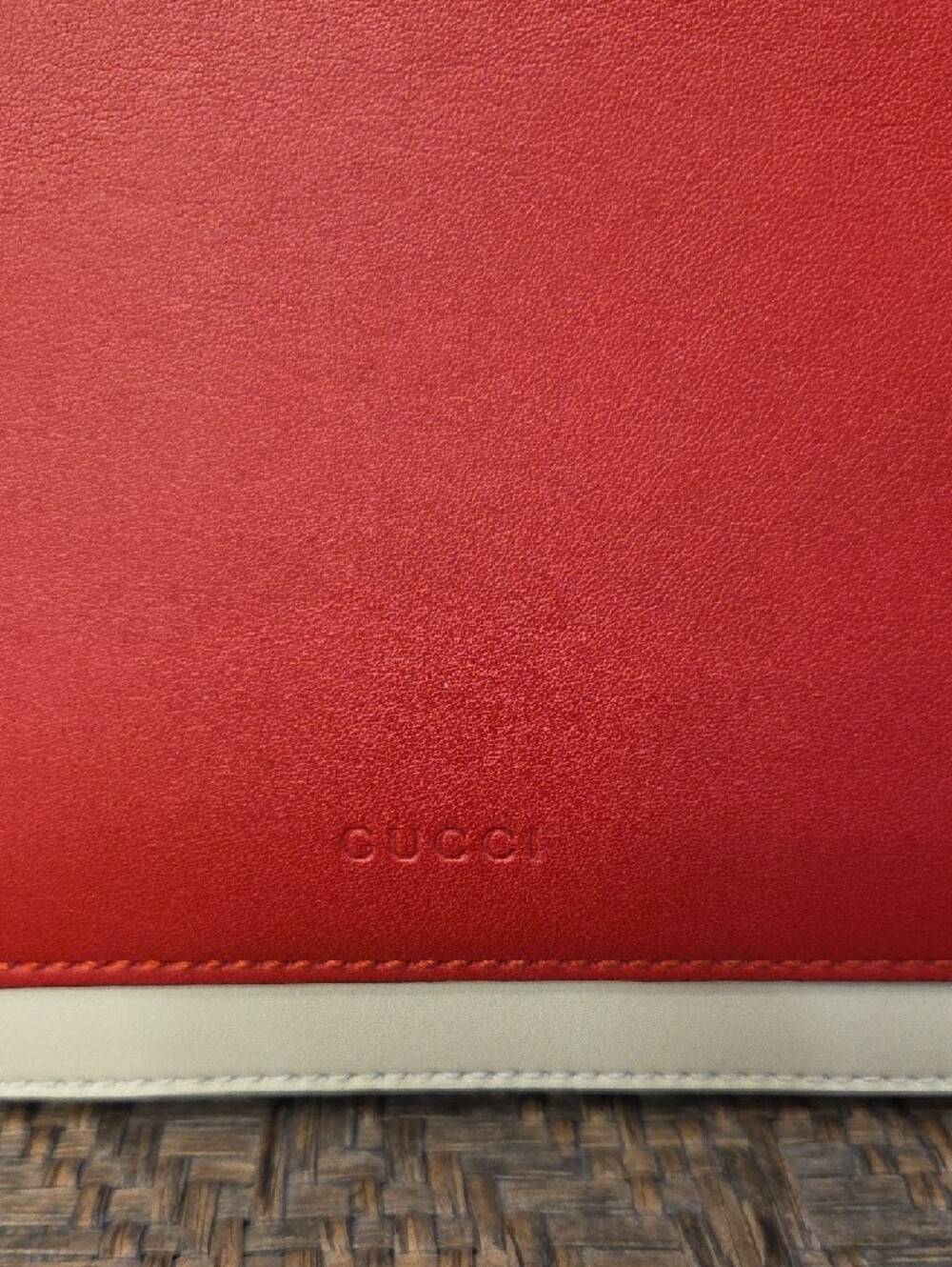 Gucci Red/White/Blue Leather Bee Embroidered Medium Dionysus Bag - Picture 3 of 10